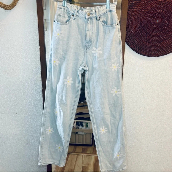PacSun Eco Light Blue Daisy 90’s Boyfriend Jeans size 27 - Picture 2 of 12